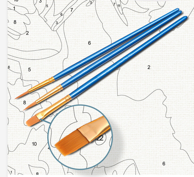 Hand-Painted Digital Linen Art Kit | Canvas, Paint & Brushes Included