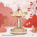 Robotime Rokr Magic Amusement Park Swing Ride 3D Wooden Puzzle | DIY Mechanical Music Box Kit