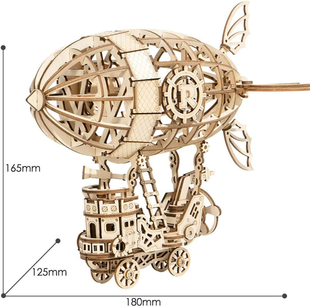 Robotime Mechanical 3D Puzzle Kit – Solar-Powered Steampunk Aircraft DIY Wooden Model