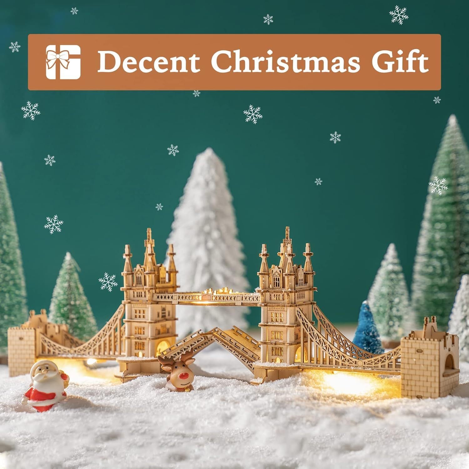 Robotime 3D Wooden Puzzle – London Tower Bridge Model Kit | DIY Construction Gift for Adults