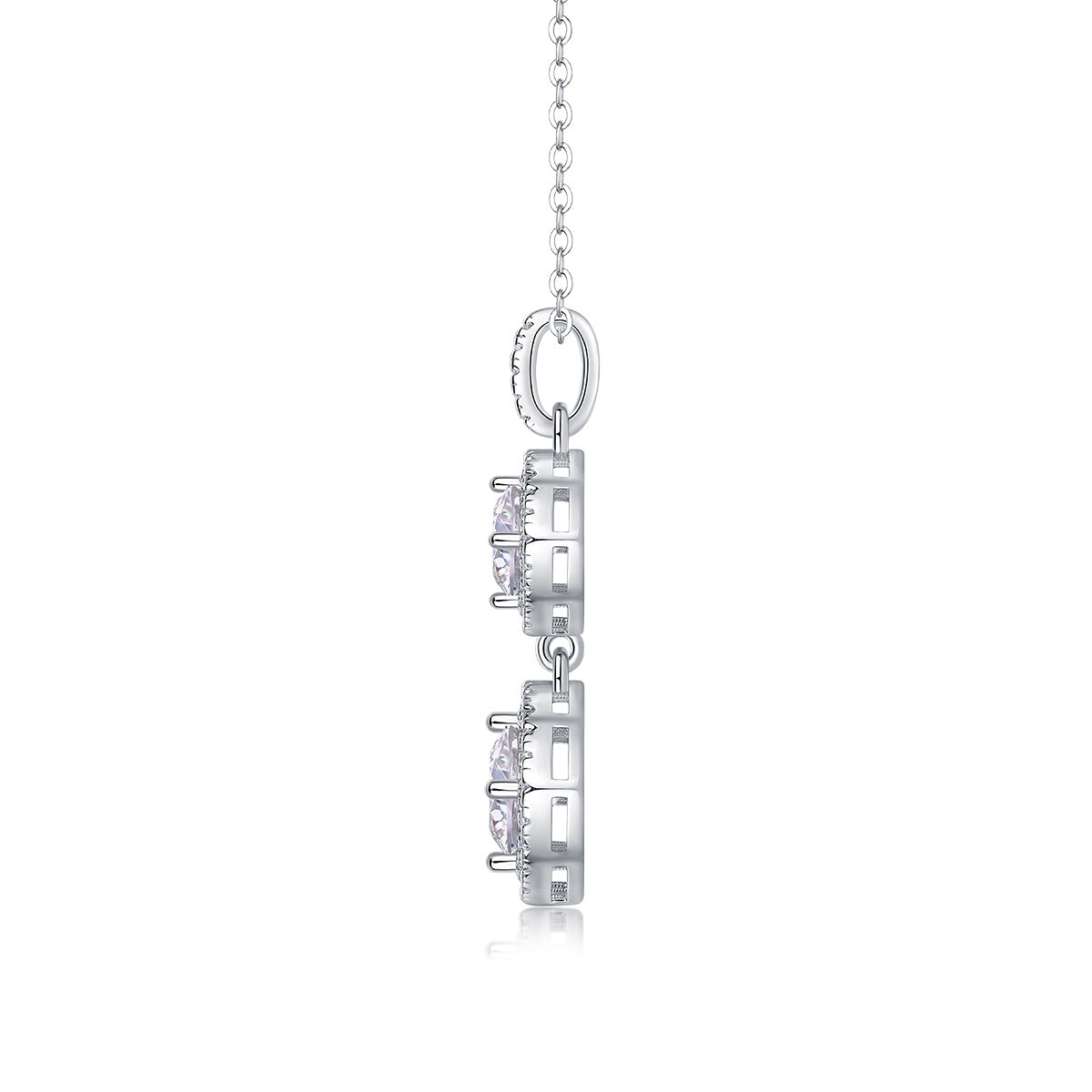 Snowy Wonderland - A Fashionable And Luxurious Diamond Jewelry Pendant Set With 1-carat Moissanite S925 Sterling Silver And Platinum Plating