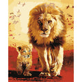 Parent-Child Lions Paint by Numbers Kit – Create, Relax & Connect  DIY Hand Painting By Numbers Oil Painting Unique Gift For Home Decor