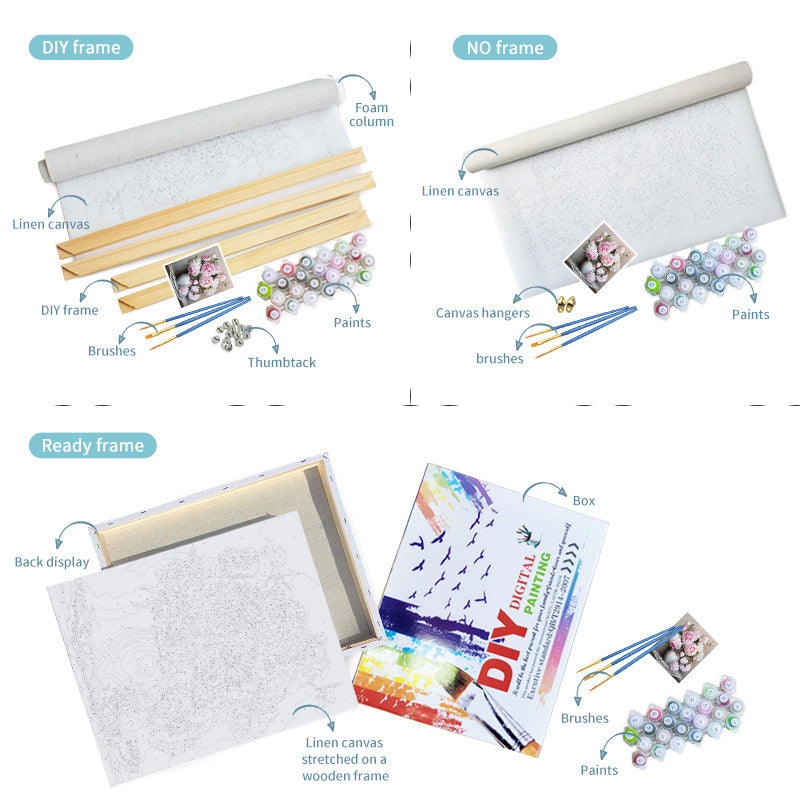 Frame Paint By Number Kit Adult Oil Painting By Number On Canvas Fairies