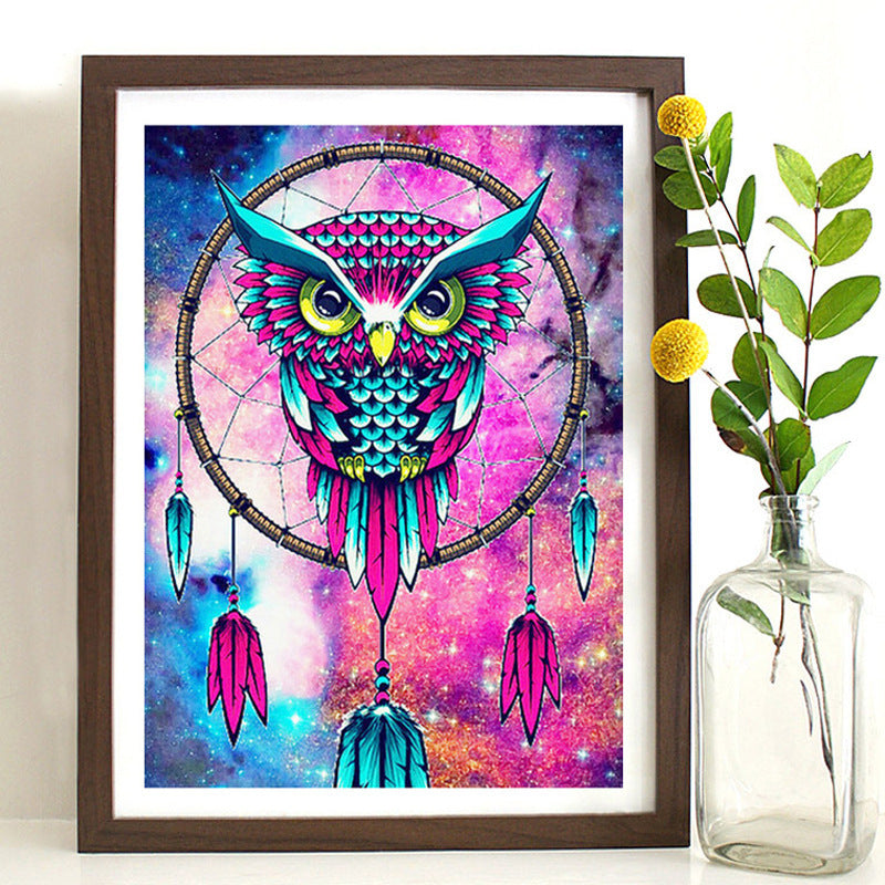 Dream Catcher Owl 5D Diamond Painting Kit – DIY Full Round Drill Cross Stitch Art
