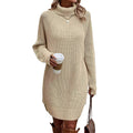 Cozy & Chic Turtleneck Sweater Mini Dress – Long Sleeve Knit Pullover for Fall