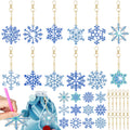 Snowflake Rhinestone Keychain Kit – 12-Piece DIY Acrylic Diamond Painting Set