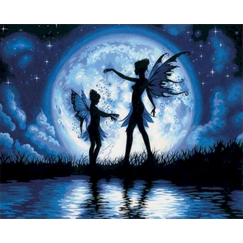 Frame Paint By Number Kit Adult Oil Painting By Number On Canvas Fairies