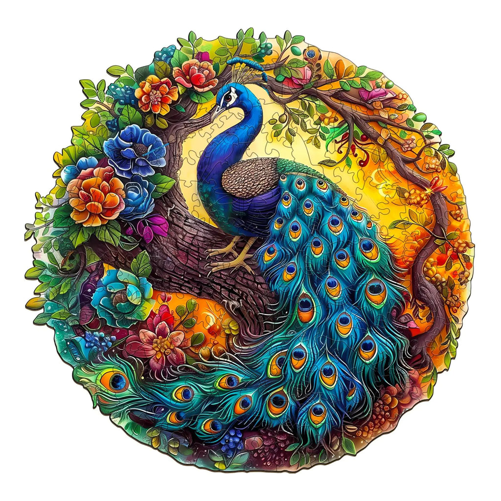 Wooden Puzzles for Adults 300 Pieces Adult Puzzles Unique Peacock Puzzles Gifts for Puzzle Lover Wooden Puzzle Games (L-13.3 * 13.1in)