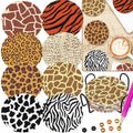 Wild Animals Rhinestone Art Coaster Kit – 8-Piece DIY Acrylic Diamond Painting Set