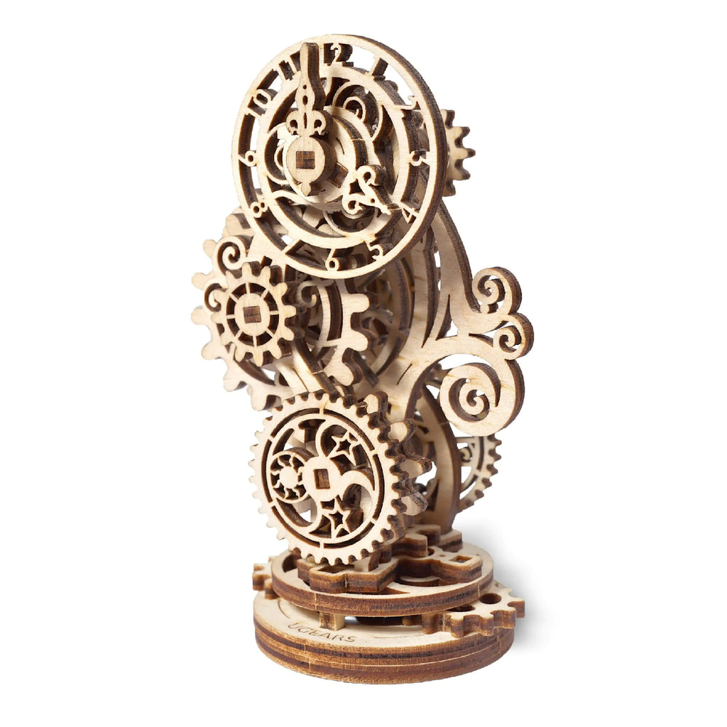 UGEARS Steampunk Clock 3D Wooden Puzzles For Adults - Crafts for Adults Mechanical Model 3D Puzzle for Adults Miniature Table 3D Clock Puzzle Models for Adults to Build Unique DIY Craft Set - 42 Pcs