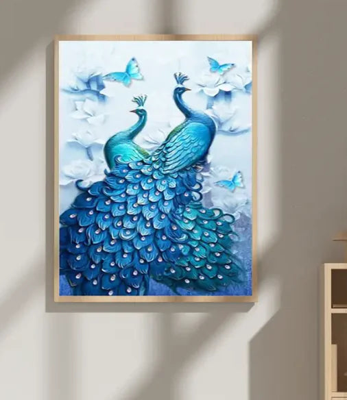 5D Diamond Painting Kit – Majestic Peacock DIY Art Craft