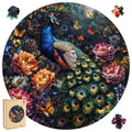 delobil Wooden Puzzles for Adults 500 Pieces Peacock & Flower Wooden Puzzles Unique Shaped Bird Jigsaw Puzzles Birthday Creative Gifts Fun Challenging Family Puzzle Games 16.7x16.7 Inch Royal