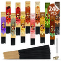 Incense Sticks Variety Pack-240 Insence-Sticks (12Incents x 20 Insense) -White Sage Palo Santo Dragons Blood Sandalo-Natural Inscents-Sticks Non Toxic Cleansing Incienso＋Slow Burning Inscents